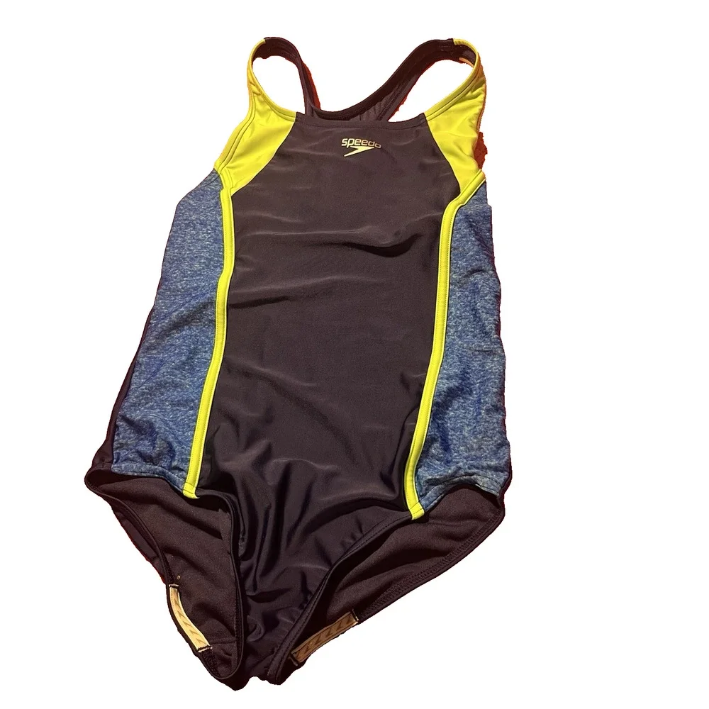 Speedo Girls Youth Racer Back One‎ Piece Swimsuit Size L